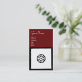 ルネッサンス白黒赤幾何学フローラ 名刺 (スタンド正面)