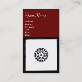 ルネッサンス白黒赤幾何学フローラ 名刺