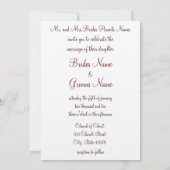 ルネッサンス結婚式招待状 招待状 (裏面)