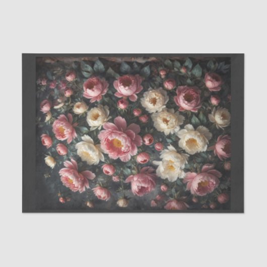 ルネッサンス絵を描の牡丹の花の絨毯 薄葉紙 (正面)