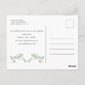 ルネッサンス華美グリーンウェディングSave the Date ポストカード (裏面)