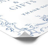 ルネッサンス華美スの埃っぽい青いカードと贈り物 ポスター (角)