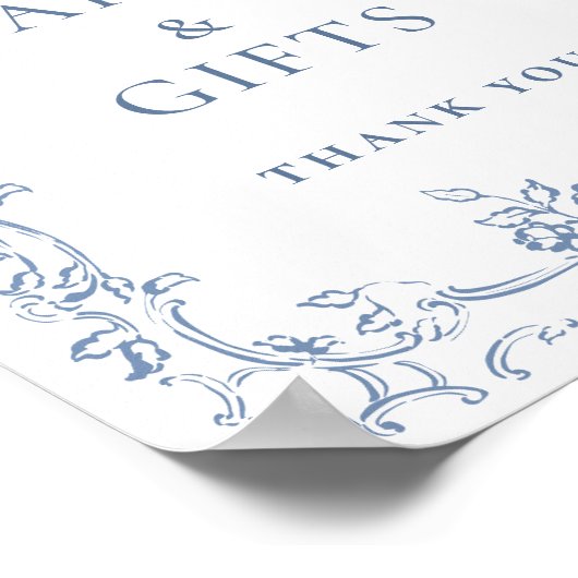 ルネッサンス華美スの埃っぽい青いカードと贈り物 ポスター (角)