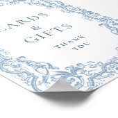 ルネッサンス華美スの埃っぽい青いカードと贈り物 ポスター (角)