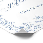 ルネッサンス華美スの埃っぽい青いカードと贈り物 ポスター (角)