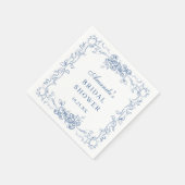 ルネッサンス華美スダスティブルーフローラブライダルシャワー スタンダードカクテルナプキン (角)