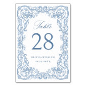 ルネッサンス華美スダスティブルーフローラ結婚ズ テーブルナンバー (裏面)