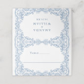 ルネッサンス華美スダスティブルーフローラ結婚ズ プレイスカード (外部開封)