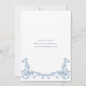 ルネッサンス華美スダスティブルー婚約パーティ 招待状 (裏面)