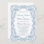 ルネッサンス華美スダスティブルー結婚の式典 プログラム (正面/裏面)