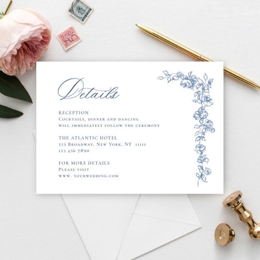 ルネッサンス華美スダスティブルー結婚ズ詳細 エンクロージャーカード