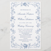 ルネッサンス華美スダスティ結婚の式典プログラム (正面)