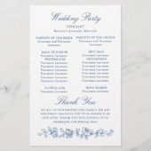 ルネッサンス華美スダスティ結婚の式典プログラム (裏面)