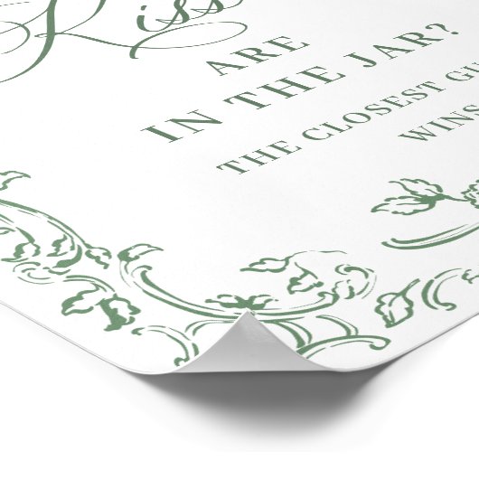 ルネッサンス華美セージグリーンフローラブライダルシャワー ポスター (角)