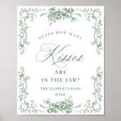 ルネッサンス華美セージグリーンフローラブライダルシャワー ポスター (正面)