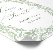 ルネッサンス華美セージグリーンフローラ愛は甘い ポスター (角)