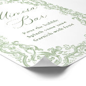 ルネッサンス華美セージグリーンミモザバーサイン ポスター (角)