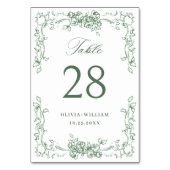 ルネッサンス華美セージグリーン結婚フローラ テーブルナンバー (正面)