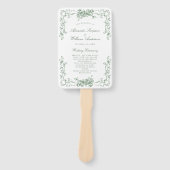 ルネッサンス華美セージグリーン結婚式 プログラム ハンドファン (正面)
