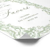 ルネッサンス華美セージ緑の好意結婚の ポスター (角)