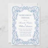 ルネッサンス華美ダスティブルーリハーサルディナー 招待状 (正面)