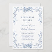 ルネッサンス華美ダスティブルーリハーサルディナー 招待状 (正面)