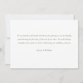 ルネッサンス華美フローラセージ結婚グリーン サンキューカード (裏面)