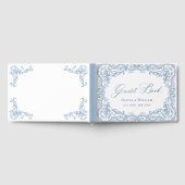 ルネッサンス華美フローラダスティブルー結婚ズ ゲストブック (全面)