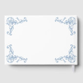 ルネッサンス華美フローラダスティブルー結婚ズ ゲストブック (裏面)