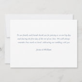 ルネッサンス華美フローラダスティブルー結婚ズ サンキューカード (裏面)