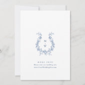 ルネッサンス華美フローラダスティブルー結婚ズ 招待状 (裏面)