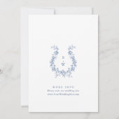 ルネッサンス華美フローラダスティブルー結婚ズ 招待状 (裏面)
