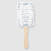 ルネッサンス華美ブルー結婚セレモニー・プログラム ハンドファン (正面)