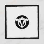 ルネッサンス調和白黒幾何学フローラ スクエア名刺 (裏面)