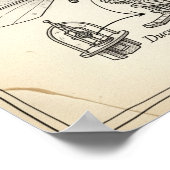 ルネッサンス飛んでいるマシンスケッチ ポスター (角)