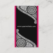 ルネッサンス黒白ピンク明るい赤紫色 名刺 (裏面)