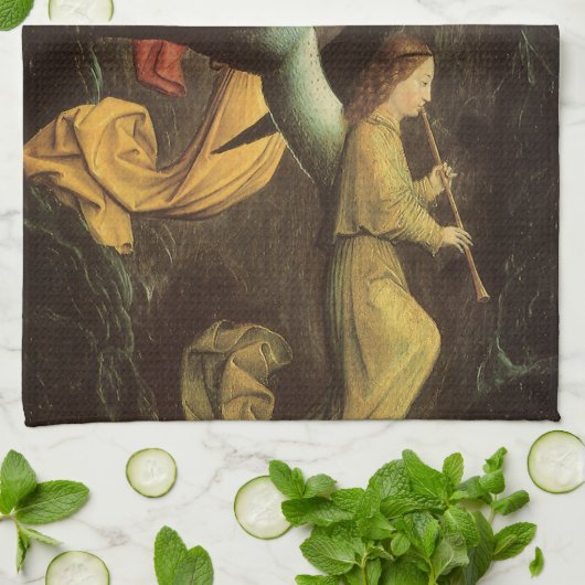 ルネッサンス・アートのシモン・マーミオンによる天使の聖歌隊 キッチンタオル (折り畳み)