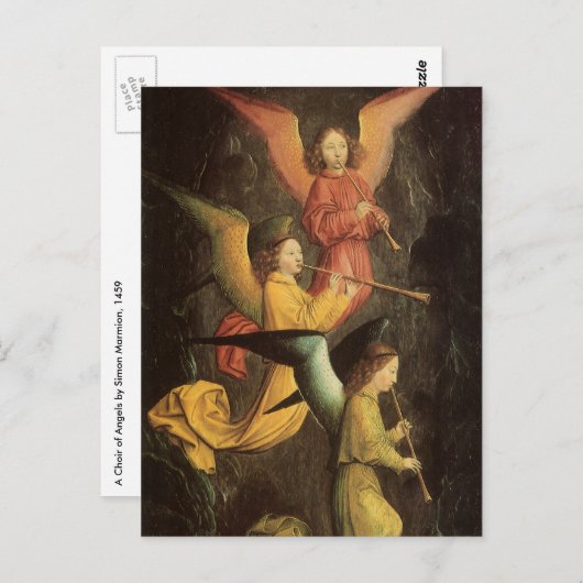 ルネッサンス・アートのシモン・マーミオンによる天使の聖歌隊 ポストカード (正面/裏面)