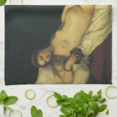 ルネッサンス・アート・ティティアンによるウルビーノのヴィーナス キッチンタオル (折り畳み)