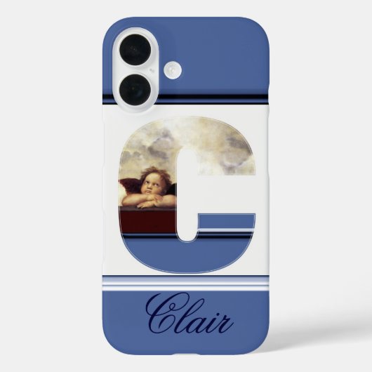 ルネッサンス・エンジェルCレターウィングCherubモノグラム Case-Mate iPhoneケース (裏面)