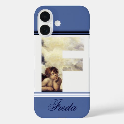 ルネッサンス・エンジェルFレターウィングCherubモノグラム Case-Mate iPhoneケース (裏面)