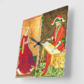 ルネッサンス・タロッツ/マジシャンとクイーン・オブ・カップ スクエア壁時計 (傾斜)