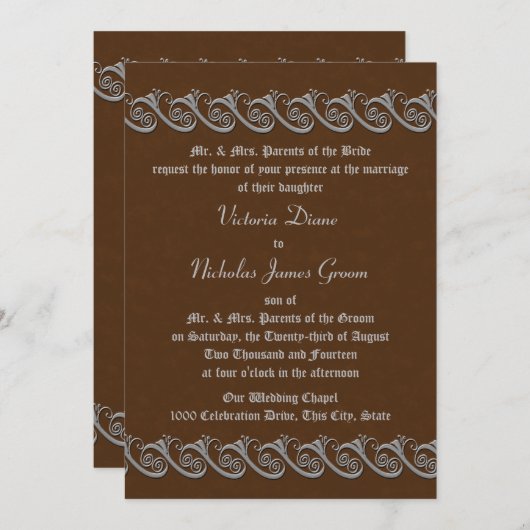 ルネッサンス・ブラウンとペーター結婚ズ 招待状 (正面/裏面)