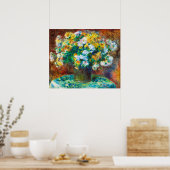 ルネワール 黄金と白の花束印象派アート ポスター (キッチン)