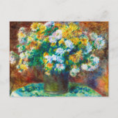 ルネワール 黄金と白の花束印象派アート ポストカード (正面)