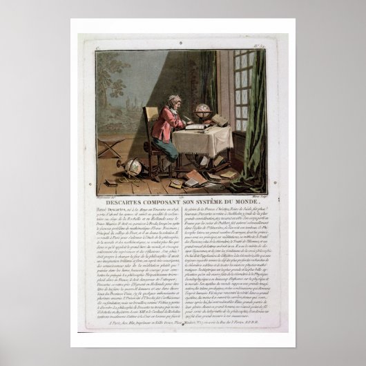 ルネ・デカルト(1596-1650)書の世界観 ポスター (正面)