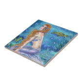 ルネ・ラボイタイルによるアクアマリンの潮の流れに夢を見る タイル (側面)