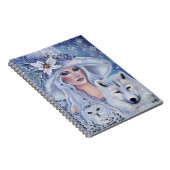 ルネ・ラヴォワによるオオカミとフクロウの芸術を持つ白い魔女 ノートブック (右側)