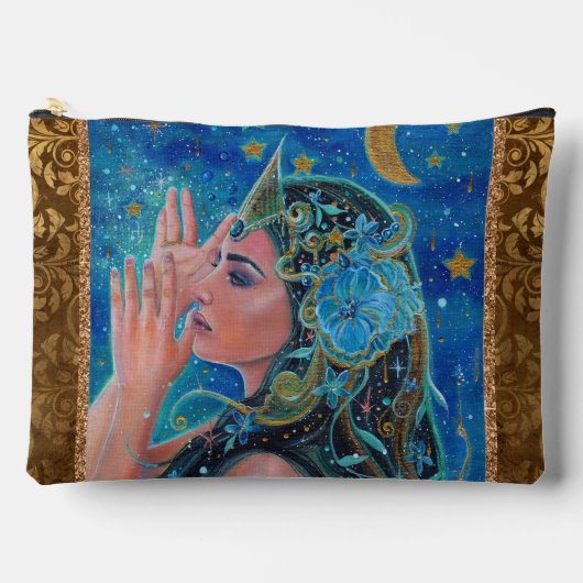 ルネ・ラヴォワ作の人魚の海洋アートのトートバッグ アクセサリーポーチ (正面)