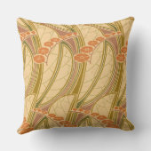 ルネBeauclairアールヌーボーの曲線の花パターン クッション (裏面)